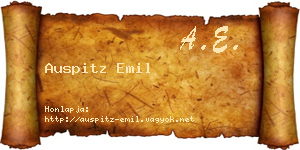 Auspitz Emil névjegykártya